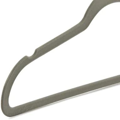 Amazon Basics Slim Velvet Non-Slip Space Saving Suit Clothes Hangers, Closet Organizer, Gray/Silver, 50-Pack
