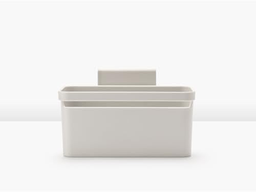 Brabantia Brabanta SinkSide in-Sink Organizer (Light Gray) Tidy Storage/Drainage Container with Suction Cups for Kitchen Sink Sponges, Cloths, Dishsoap