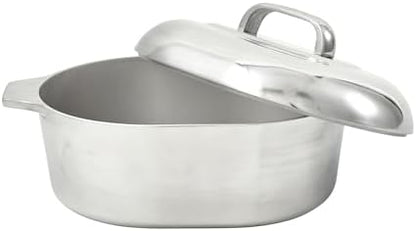 IMUSA 13 Inch Cajun Cast Aluminum Oval Roaster with Lid for Vegetables