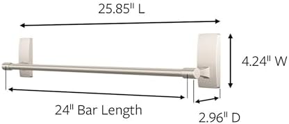 Command Bath Towel Bar, Satin Nickel, 1 Towel Bar, 4 Strips