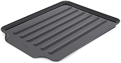 Copco Large Black Drain Board Fits Under Any Large Dish Rack to Catch Water or for Larger Pots Alone, Angled Base Allows for Self Draining with Raised Ribs to Prevent Water from Puddling