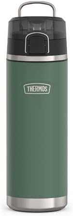 THERMOS ICON SERIES, Stainless Steel Water Bottle with Spout - 24 Ounce, Alpine Green - Vacuum Insulated Water Bottle with Lid