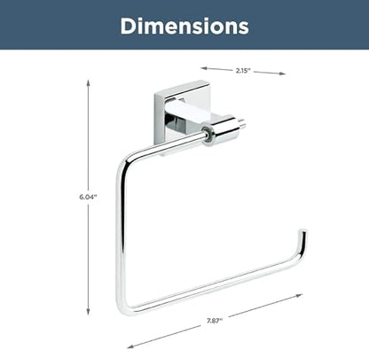 Franklin Brass Maxted (1-Pack) Hand Towel Holder Polished Chrome Towel Racks for Bathroom Wall Square Towel Ring Holder for Bath Towel Hanger for Kitchen, Bathroom Accessories MAX46-PC