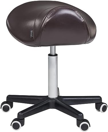 Master Massage Ergonomic Saddle Chair-Saddle Stool- Hydraulic Swivel Rolling Chair-Salon Clinical Tattoo Dentist Clinic Stool, Spas, Salons Stools, Workshop Office-Coffee