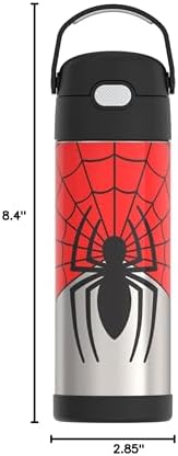 THERMOS FUNTAINER Water Bottle with Spout, 16oz, Spiderman