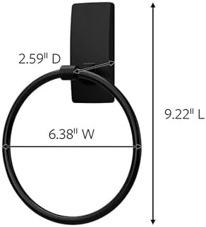 Command Towel Ring, Matte Black, 1 Holder, 2 Strips