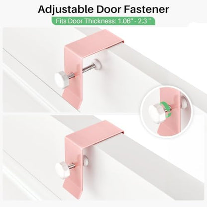 SNTD 8 Tiers Over the Door Organizer, 17" W x 6" D x 69" H, Pink