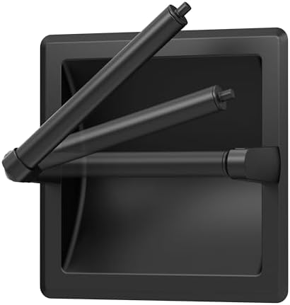 Gatco 752 Recessed Pivoting Toilet Paper Holder, Wall Mounted, Heavy Duty Metal Tissue Holder for Bathroom – Available in Matte Black