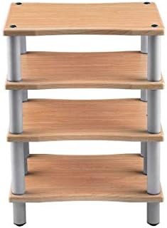 Monolith by Monoprice Heavy Duty 4 Tier Audio Stand XL 1 inch Shelf Thickness Maple