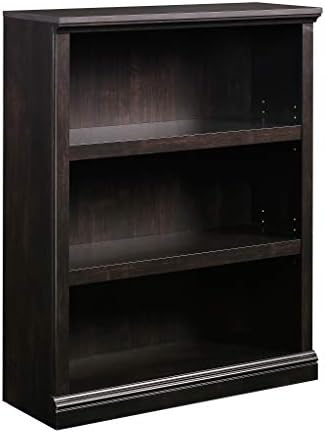 Sauder 3 Tier Book Shelf Wooden Bookcase Multipurpose Bookshelf for Home Office, Living Room, in Estate Black