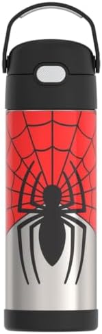 THERMOS FUNTAINER Water Bottle with Spout, 16oz, Spiderman
