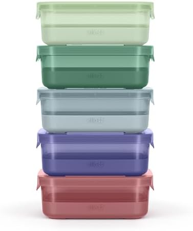 Ello 3.7 Cup Plastic Meal Prep Containers, 10 Pc, 5 Pack, Everest