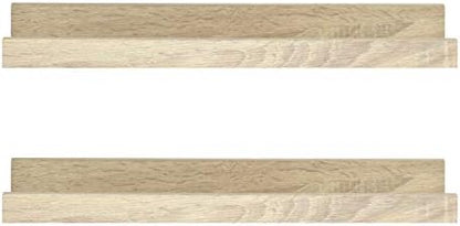 MCS Picture Ledge Shelf, Room Decor Floating Shelf, Natural Woodgrain, 18 Inch, Set of 2