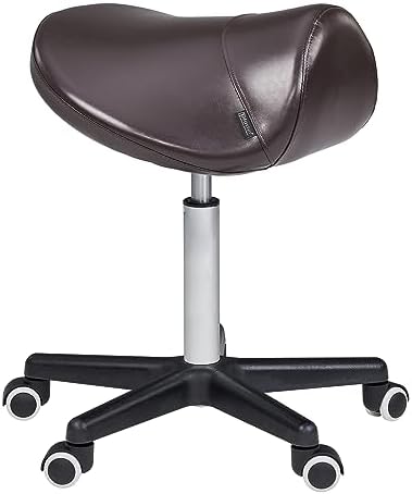 Master Massage Ergonomic Saddle Chair-Saddle Stool- Hydraulic Swivel Rolling Chair-Salon Clinical Tattoo Dentist Clinic Stool, Spas, Salons Stools, Workshop Office-Coffee