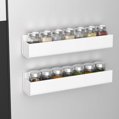 PMMASTO 2-Pack White Acrylic Spice Rack Organizers for Cabinet Doors