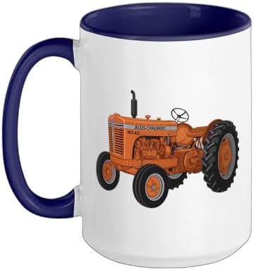 Vintage Allis-Chalmers WD 45 Classic Tractor Ceramic Mug, Dark Blue/White, 15oz