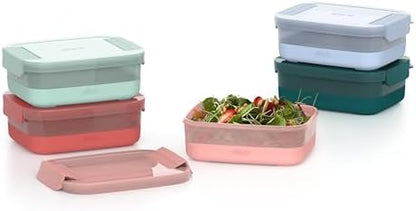 Ello 3.7 Cup Plastic Meal Prep Containers, 10 Pc, 5 Pack, Melon