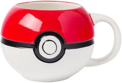 Silver Buffalo Pokemon Pokeball Ceramic 3D Sculpted Mug, 20 Ounces