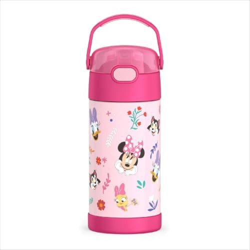 THERMOS FUNTAINER Water Bottle with Straw - 12 Ounce - Kids Stainless Steel Vacuum Insulated Water Bottle with Lid,Preschool Minnie,(Pack of 6)