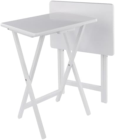 Winsome Alex Set of 2 Foldable Snack Tables, White