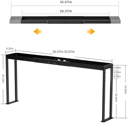 Over the Stove Shelf, Expand 27 to 33 Inch for Curved Stove,Black