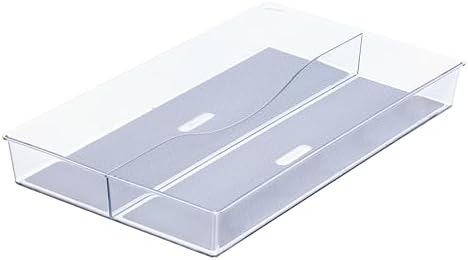 Glad Drawer Organizer Bin, 15x9 - Divided Clear Plastic Storage Tray for Junk Drawers, Kitchen Utensils, Bathroom Vanity, and Organizing Pantry - BPA Free, Food Safe, Non Slip