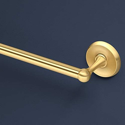 Gatco 5050 Designer II Towel Bar, 24 Inch, Brushed Brass/Wall Mounted 24" Towel Holder for Bathroom
