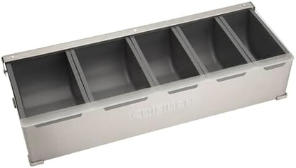 Cuisinart Condiment & Topping Station, 5 Dishwasher Safe Containers for Toppings & Condiments, Versatile Fresh Food Prep Station with Clear Lid, Perfect for BBQs, Burgers, Tacos, Pizza & Omelets
