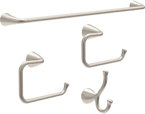 Delta Arvo (1-Pack) 18'' w/ 6" Extender Towel Rack for Bathroom SpotShield Brushed Nickel Extendable 18-24" Towel Bar for Bathroom Wall Towel Holder Rod Wall Mounted ARV18-DN