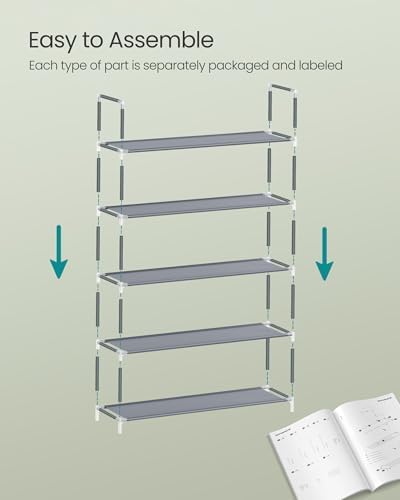 SONGMICS 5-Tier Shoe Rack, Shoe Storage for Hallway Closet