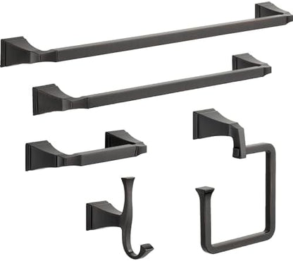 Delta Dryden (1-Pack) Hand Towel Holder Venetian Bronze Towel Racks for Bathroom Wall Square Towel Ring Holder for Bath Towel Hanger for Kitchen, Bathroom Accessories 75146-RB
