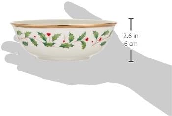 Lenox 883431 Holiday Place Setting Bowl, Red & Green, Christmas Dinnerware