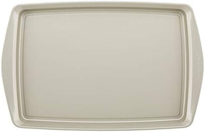 Rachael Ray Nonstick Bakeware Set without Grips, Nonstick Cookie Sheets / Baking Sheets and Cooling Rack - 2 Piece, Silver