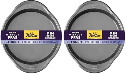 Wilton Advance Select Premium Non-Stick 9-Inch Round Cake Pan, Steel, Silver (Pack of 2)