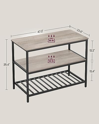 VASAGLE Kitchen Island with 3 Shelves, Storage Cabinet, Steel Structure