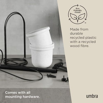 Umbra Triflora Hanging Planter, Window Herb Garden, Set of 5, White/Black