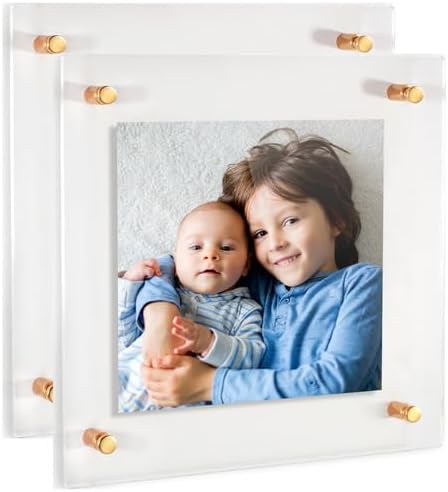 ArtToFrames 26x26 Inch Double Panel Floating Acrylic Picture Frame comes