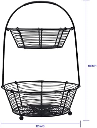 Gourmet Basics by Mikasa Tulsa Fruit Metal Storage Basket, 2-Tier