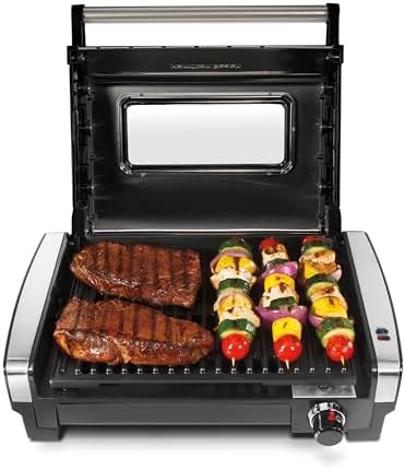 Hamilton Beach Electric Indoor Searing Grill With Lid & Viewing Window