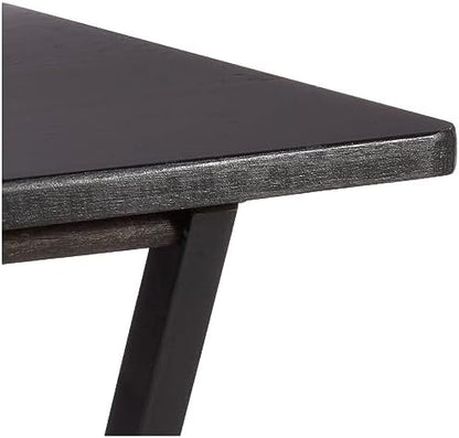 Amazon Basics Portable Foldable TV Tray Table with Storage Rack, Space-Saving Design, 15" x 19" x 26", Black, 4-Pack