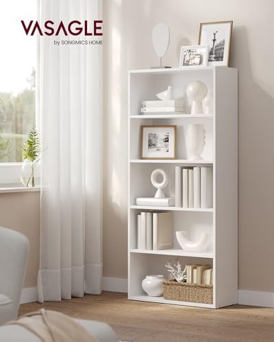 VASAGLE Set of 2 Bookshelves, 5-Tier Open, 23.6 Inches Wide