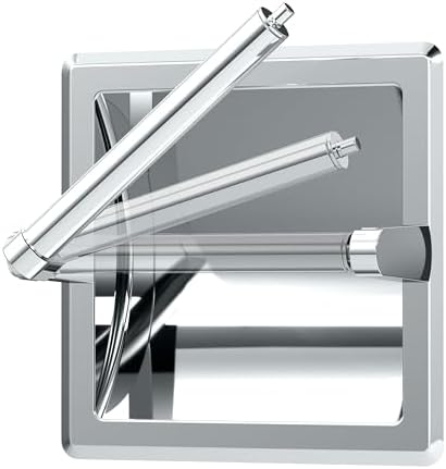 Gatco 750 Recessed Pivoting Toilet Paper Holder, Wall Mounted, Heavy Duty Metal Tissue Holder for Bathroom – Available in Chrome
