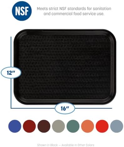 Carlisle FoodService Products Café Cafeteria Tray, Fast Food Tray for Restaurant or Commercial Use, 12" x 16", 24 Count, Orange