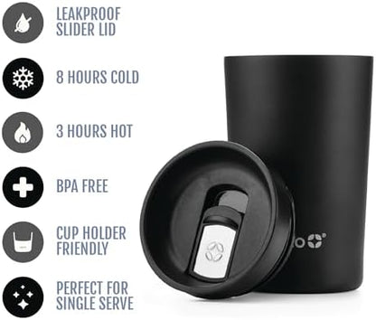 Ello Jones 11oz Insulated Stainless Steel Leakproof Travel Mug, Black