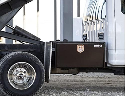 Buyers Products 1703349 Black Steel Underbody Truck Tool Box – 14 x 12 x 18 Inch - Truck Bed & Underbelly RV Storage Box, Locking T-Latch, Weather-Resistant, Heavy-Duty Flatbed Job Box, Made in USA