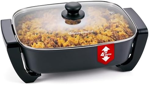 Elite Gourmet 12.5Qt Ceralast™ PFAS-Free Ceramic Electric Skillet, 1500W