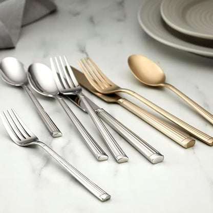 Oneida Robyn Champagne Mist Satin 20-Piece Silverware Set for 4, Flatware