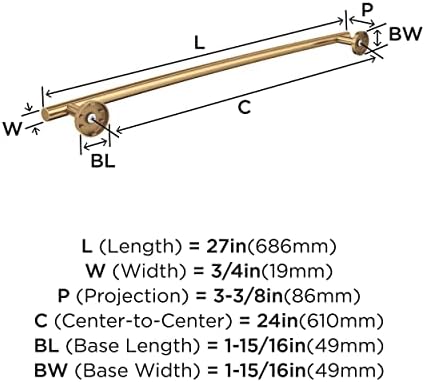 Amerock Arrondi 24" Champagne Bronze Towel Bar