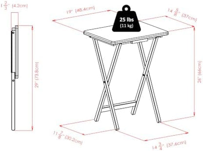Winsome Sophia Set of 4 Foldable Snack Tables with Storage Rack, Teak