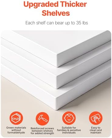 VEVOR 6 Tiers Rotating Shoe Rack Tower, 360° Spinning Shoe Rack, Revolving Storage Round Carousel Display, Freestanding Lazy Susan Organizer Display for Bedroom, Living Room, Entryway, Closet, White